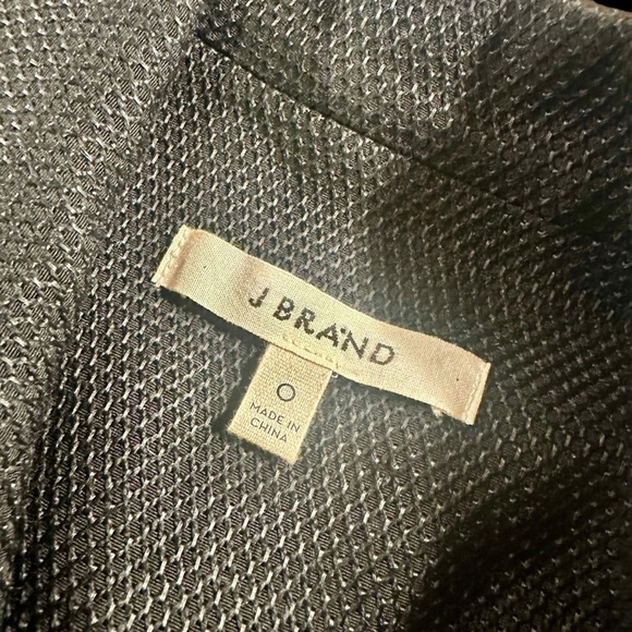 J Brand Black Wool-Blend Honeycomb Textured Sheer Back Paneled Blazer Size 0 - Picture 3 of 16